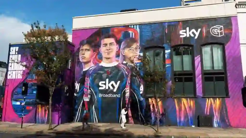 Esports mural on building