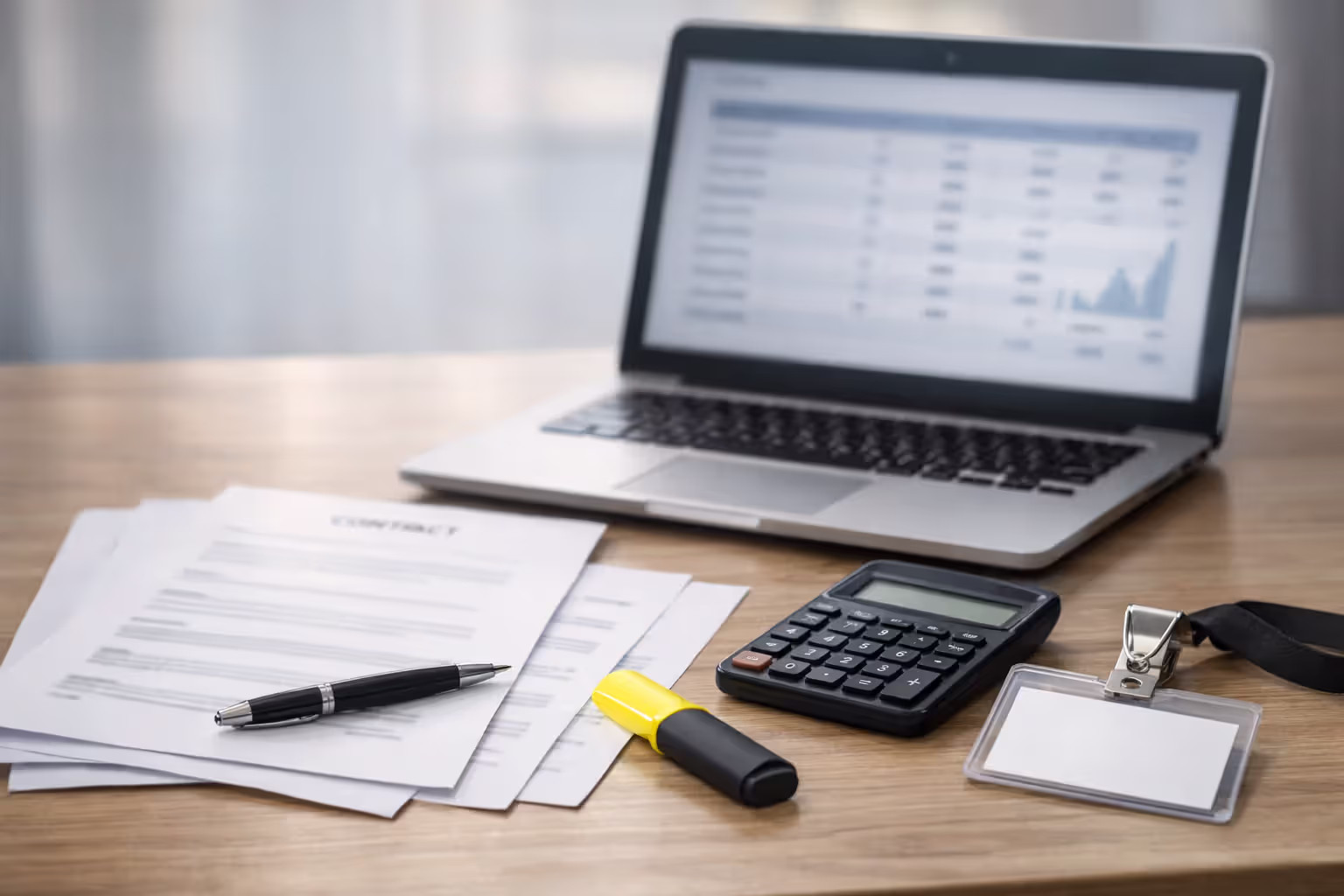 Reviewing an esports contract with blurred paperwork and a blurred earnings spreadsheet