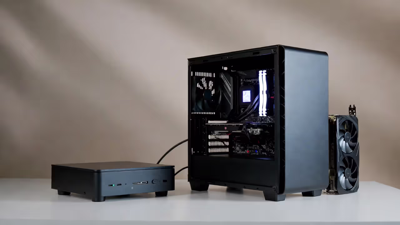 Office PC versus gaming PC tower with a dedicated graphics card for comparison