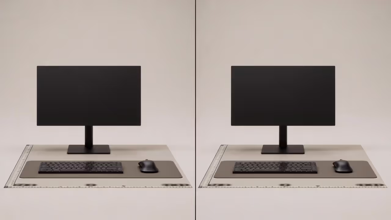 Gaming desk surface showing space for monitor, keyboard, and large mousepad