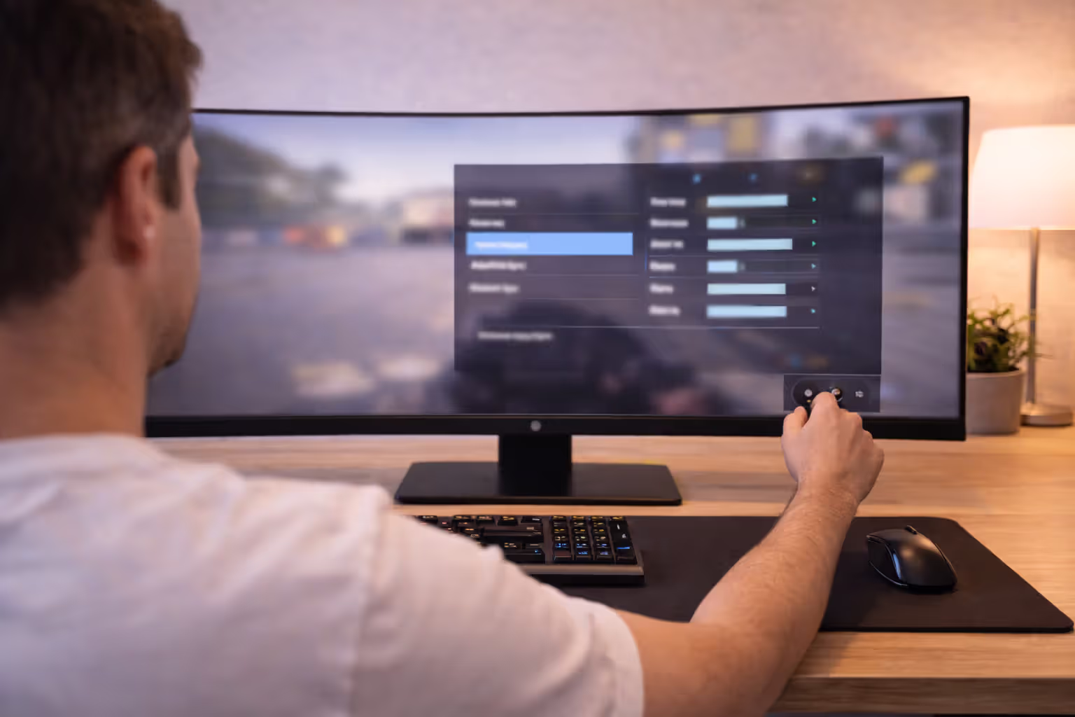 Adjusting refresh rate and display settings on an ultrawide gaming monitor
